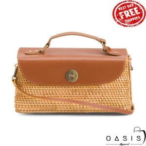 MADE IN VIETNAM Leather Flap Rectangular Saddle Satchel/ Women's Bag